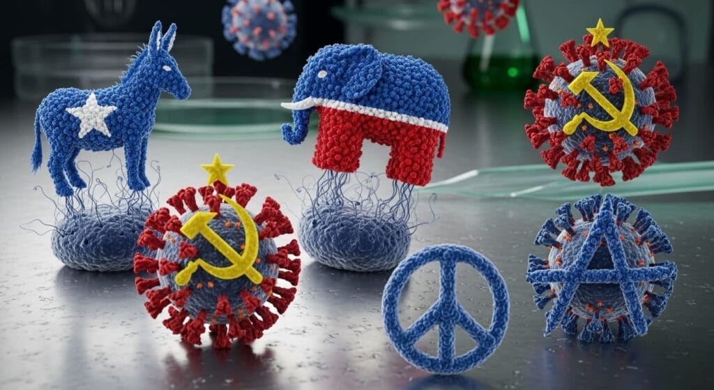 Tipos de propaganda conforme a su ideología: demócrata, republicana, comunista, pacifista o anarquista.