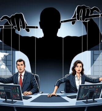 Dos presentadores de informativos manejados como marionetas