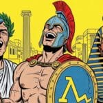 Nerón, un soldado espartano y un faraón riéndose a mandíbula batiente