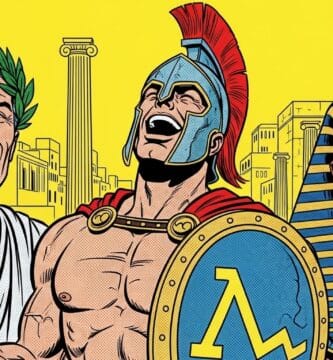 Nerón, un soldado espartano y un faraón riéndose a mandíbula batiente