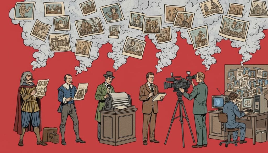Evolución de los medios de comunicación y la difusión de fake news históricas desde la imprenta hasta la era digital