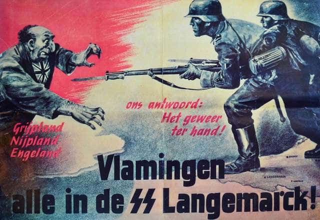 Cartel de propaganda nazi de la IIGM con varios sesgos cognitivos