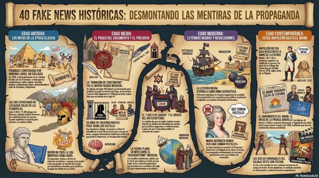  Infografía sobre las principales fake news históricas