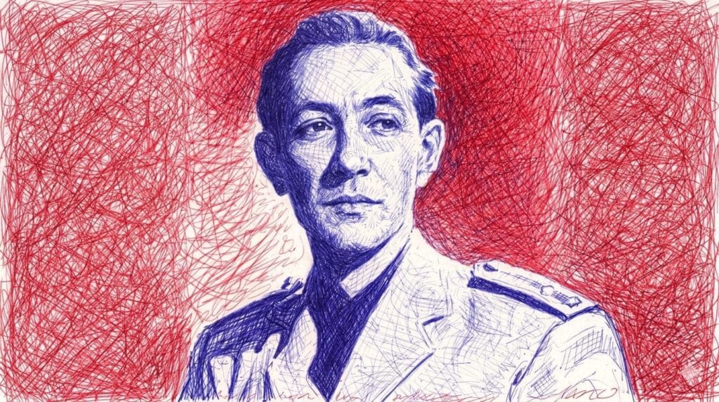 Retrato de Dionisio Ridruejo a bolígrafo
