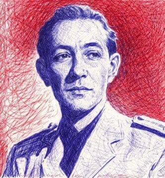 Retrato de Dionisio Ridruejo a bolígrafo