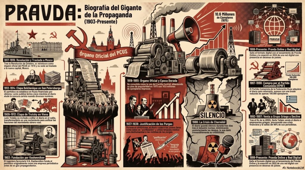 Infografía sobre la evolución del Pravda