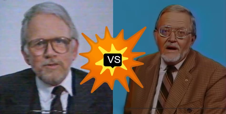 Gráfico comparativo que sitúa frente a frente a Gerhard Löwenthal (ZDF) y a Karl-Eduard von Schnitzler (DDF)