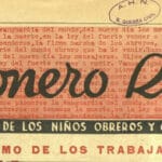 Portada de Pionero Rojo, semanario de los niños obreros y campesinos con el lema sobre el heroísmo de los trabajadores.