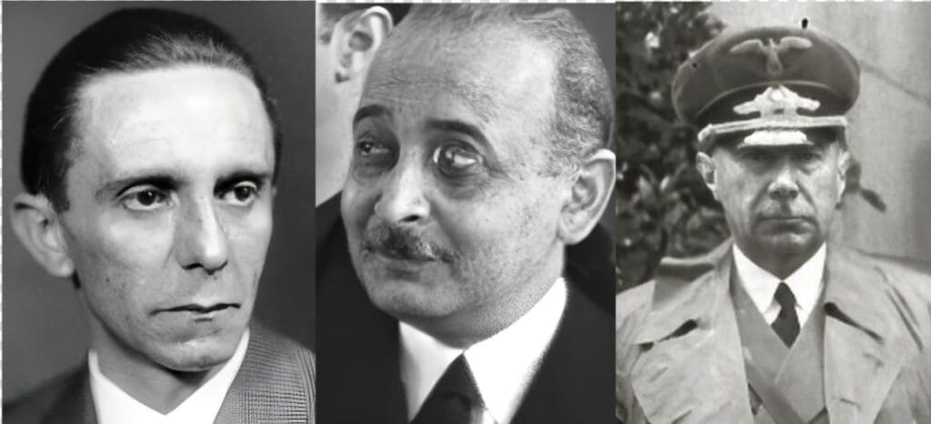 Retratos en tres paneles de Joseph Goebbels, Josef Hans Lazar y Eberhard von Stohrer